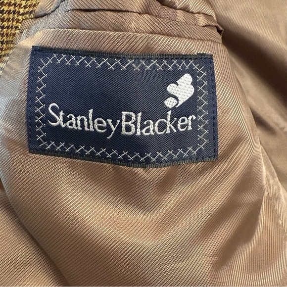 Stanley Blacker Sport Coat Blazer Men’s 39S Tan Brown Tweed Houndstooth Jacket - Picture 6 of 7